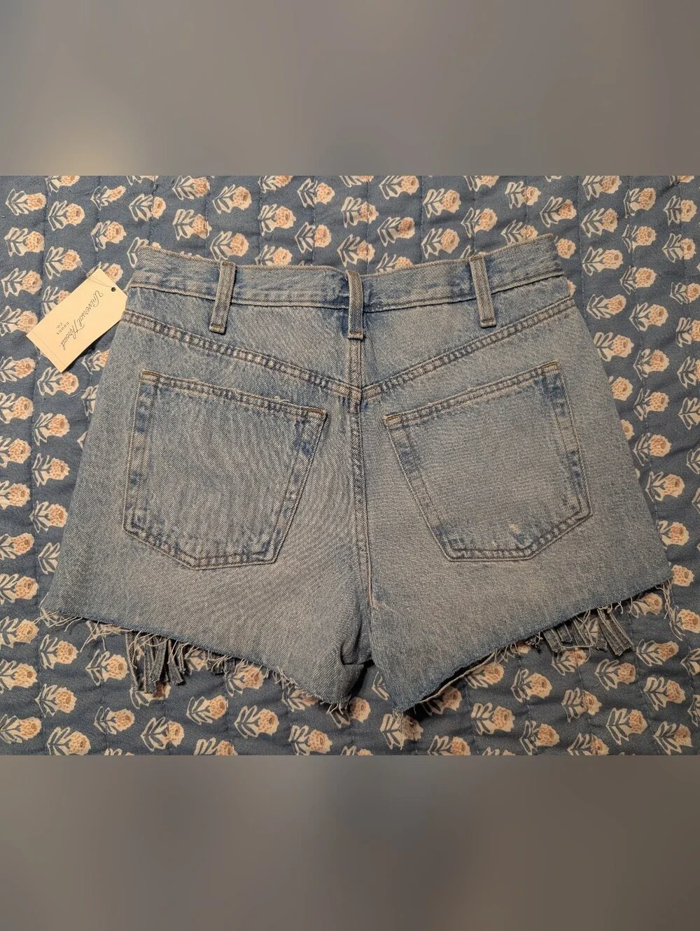 Universal Thread Denim Fringe High-Rise Cutoff Shorts - Light Blue